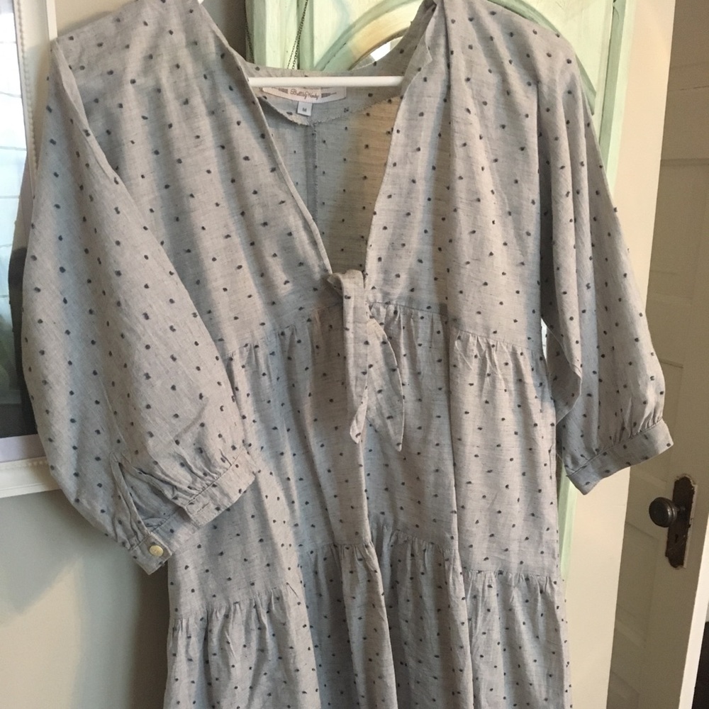 Built by Wendy blue polka dot dress medium